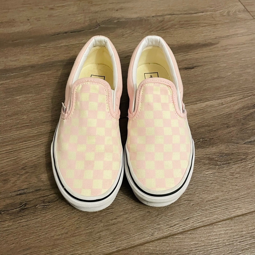 Kids Pink Checkered Vans